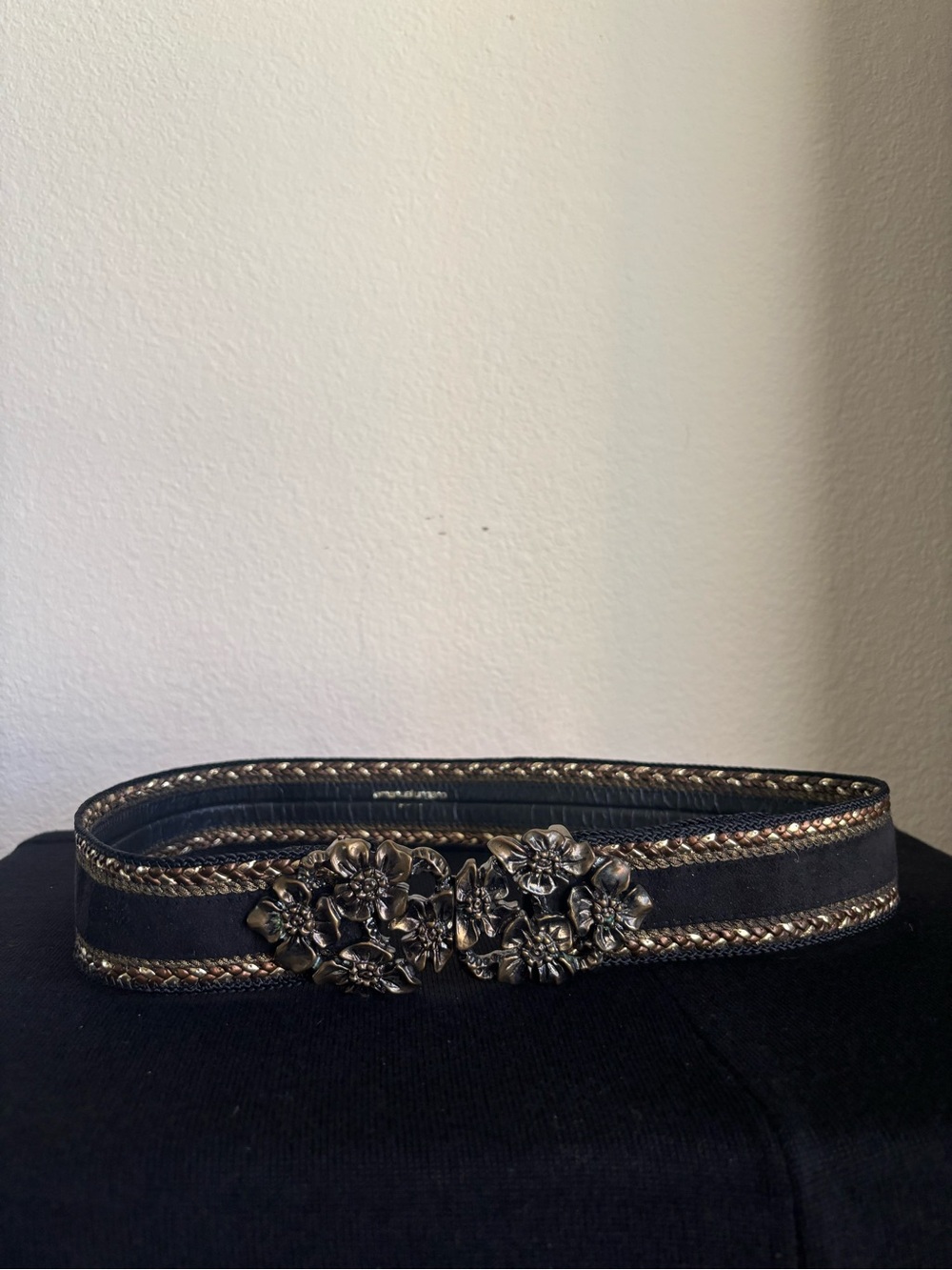 Vintage Emanuel Ungaro Black Suede Belt